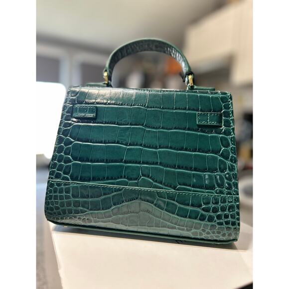 Teddy Blake Kim 9" Satchel – Rare Bottiglia Green Croc, Gold Hardware- NWT!!! - Picture 9 of 9